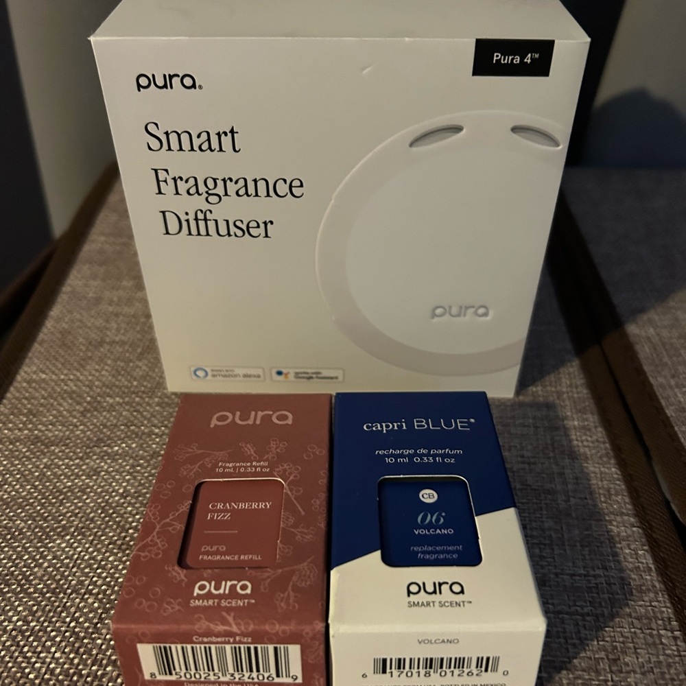 Pura Smart Fragrance Diffuser with Cranberry Fizz and Volcano Refills